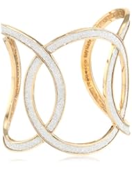 Rebecca "Soleil" Three Hoop Rose Gold White Shimmering Overlay Cuff Bracelet
