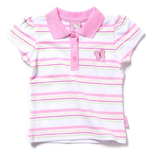 Sweet and Soft Classic Short Sleeve Baby Butterfly Polo, 24 months, Pink