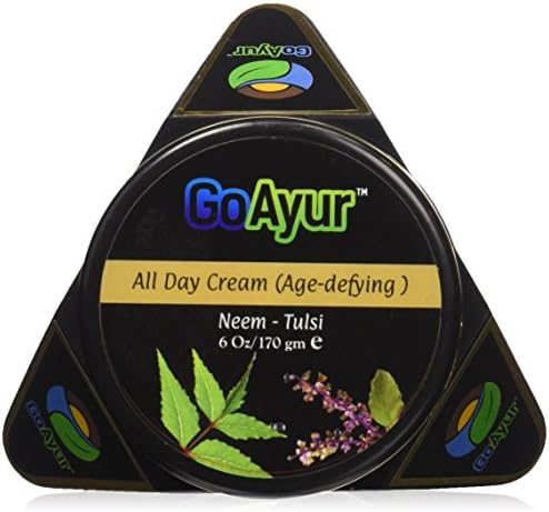 GoAyur Neem Tulsi Ayurvedic Age Defying All Day Cream Herbal Anti-Aging & Natural Anti-Wrinkles All Day Cream, Parabens, Phthalates Free, 100% Herbal Actives, Natural Fragrance, 6 oz