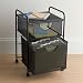Black Rolling Mesh File Cart with 2 Drawers