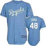 Joakim Soria Jersey: Adult Majestic Alternate Atlantic Blue Replica Kansas City Royals Jersey with 2012 All-Star Game Patch