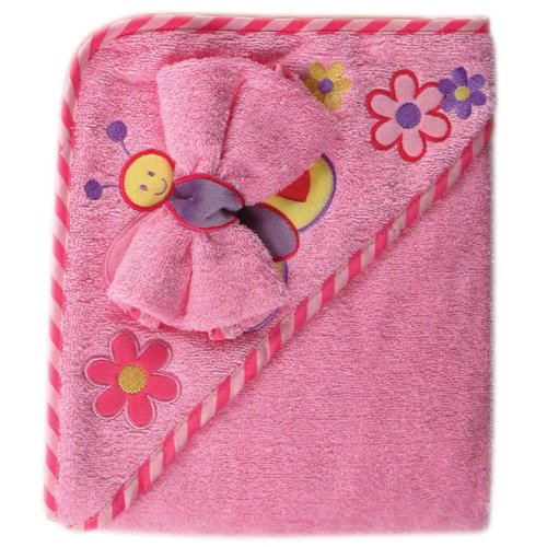 Luvable Friends Fancy Hooded Bath Wrap, Pink