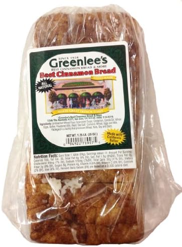 Greenlee's Bakery Cinnamon Bread 20 Oz Loaf (Pack of 2)