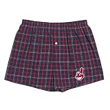 Cleveland Indians Woven Plaid Boxer by Concepts Sport