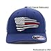 Thin Red Line Waving USA Flag. Embroidered, 6277 Flexfit Wooly Combed Twill Cap hat (S/M, Navy)