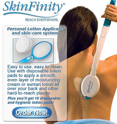 Skinfinity Lotion Applicator Wand Set w/ Loofah, Sponge & Pumice Stone