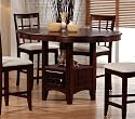 Cherry Brown Sunburst Oak Veneer Top Storage Pedestal Base Bar Pub Table