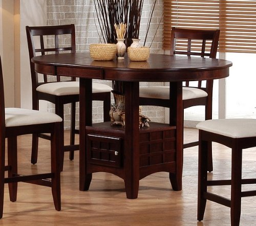 Childrens Toyshop  Kitchen & Housewares : Cherry Brown Sunburst Oak Veneer Top Storage Pedestal Base Bar Pub Table