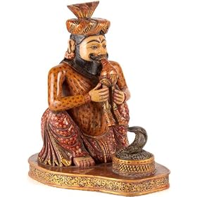 Snake Charmer - Kadamba Wood Sculpture from Jaipur