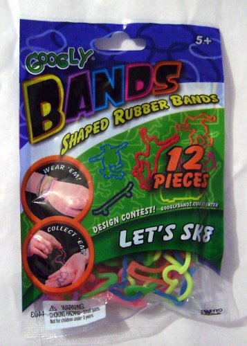 Googly Bands Shaped Rubber Bands - 12 Pieces - Let's SK8 [Toy]