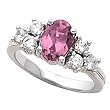 14K White Gold Pink Tourmaline and Diamond Ring