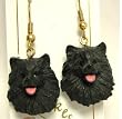 Pomeranian Black - Dog Figurine Jewelry Earrings
