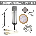 Samson C01UCW Studio Condesner USB Microphone with Cakewalk Software & Mike Stand BL3 & CAD Microphone Pop Filter & SP01 Shock Mount for the C01 and C03 Condenser Microphones & 10 ft. USB 2.0 Extension