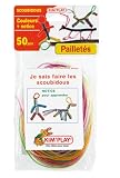Cofalu Kim'Play -  Scoubidous - 50 Brins De Couleurs � Paillettes + Notices