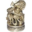 Sitting Ganesha Brass Religious Statues Playing Conch Shell