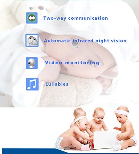 Video Baby Monitor Baby Safe Temperature/Time Showing Music and 2 Way Small lovely