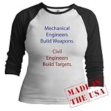 Mechanical Engineers and Civil Engineers Jr. Ragla Engineer Jr. Raglan by CafePress