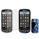 Samsung Intercept Moment 2 M910 Combo Blue Flower Protective Case Faceplate ....