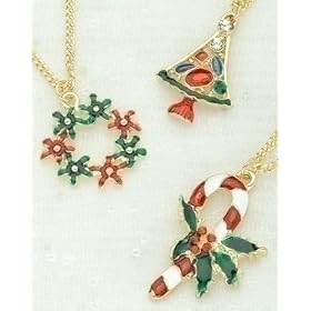 Club Pack of 24 Christmas Jewelry Decorative Wreath Tree Candy Cane Pendants