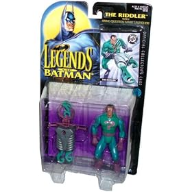 Kenner Year 1995 Legends of Batman 5 Inch Tall Action Figure - The RIDDLER with Firing Question Mark Launcher and 2 Question Mark Projectiles