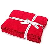 (カシウエア)kashwere ブランケット SOLID THROW BLANKET t-30-131-52 Ruby Red 137cm×187cm [並行輸入品]