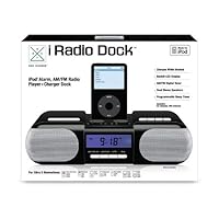iRadio iPod Dock Clock AM/FM Radio - Black, Model# 72-50048B