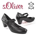 s.OLIVER, Damen Glattleder Pumps, Mary Jane, schwarz