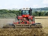 4 Wheel Drive Tractor Pulling a Disc Harrow, Cotswolds, England Photographic Poster Print