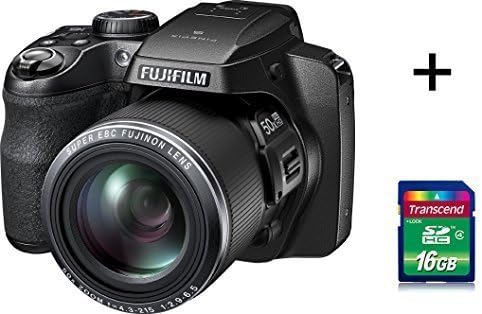 Fujifilm FinePix S9800 Digital Camera with 3.0-Inch LCD (Black) + Transcend 16GB SDHC Flash Memory Card