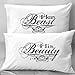 Beauty and Beast Couples Pillow Cases Personalized Romantic Gifts, Anniversary, Engagement, Wedding, Valentines Day or Christmas Romantic