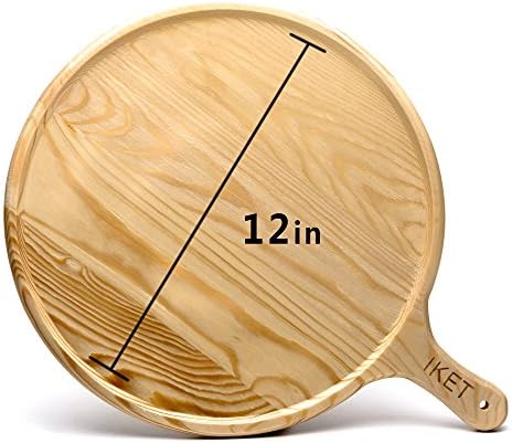 IKET High Quality 7inch/9inch/12inch Round Wood Pizza Peel/Pizza Pan/Pizza Tray