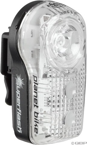 Planet Bike 3034-1 Blinky Superflash .5 Watt LED with 2 Red LED Tail Lights (Black/Clear Case)