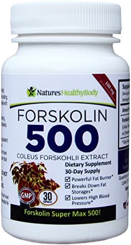 Forskolin 500 mg Super MAX - Highest concentration of Forskolin on the market - Standardized to 20% yielding an incredible 100 mg Active Coleus Forskolin - This is double most other Forskolin on the market - Belly Buster - Promotes the Breakdown of Stored Fat, Fat Blocker, Increases Metabolism and is an Appetite Suppressant - 30 capsules -1 Month Supply. - No Side Effects