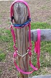 MINIATURE HORSE / SMALL PONY NYLON BRIDLE CUSTOM BROW BAND - RASPBERRY PINK SOUTHWEST