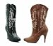 Ellie Shoes 418-COWGIRL, 4 inch Heel Ankle Cowgirl Boot With Stiletto Heel (Black-6)