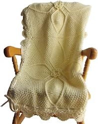 Handmade Acrylic Baby Blanket - Baby Vanilla (100% Knitted/crocheted) [Apparel]