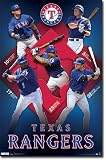 (22x34) Texas Rangers 2011 Collage Young Kinsler Hamilton Beltre Cruz Sports Poster Print