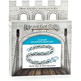 Weave Got Maille 2-Color Byzantine Chain Maille Bracelet Kit, Pacific Blue and Silver
