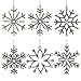Elegant Hanging Decor for Home and Party Decoration | Handmade Snowflake Iron & Glass Pendant Hanging White Snowflakes Decorations | 6 Inches-Set of 6