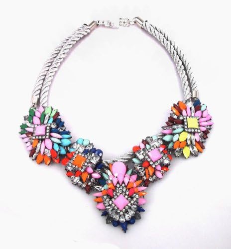 2014 spring New Design Lady Multi Rainbow Crystal Gorgeous Necklace Collar Hot
