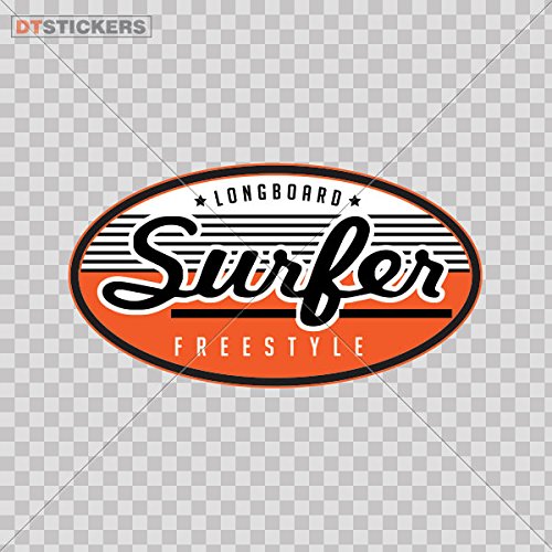 Vinyl Stickers Decals Longboard Surfer Freestyle Sign Garage home window twilight health surfboard female (7 X 3,80 Inches) Fully Waterproof Printed vinyl sticker