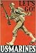 Lets Go US Marines Vintage World War II Two WW2 WWII USA Military Propaganda Poster