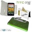 Numia Bookstyle Handytasche HTC One X S720e mit Magnetverschluss + Trageband Gr�n Wei�