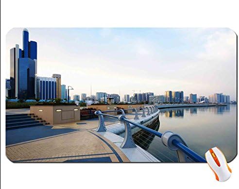 Abu dhabi city united arab emirates wallpaper mouse pad super big mousepad Dimensions: 23.6 x 13.8 x 0.2inches(60x35x0.2cm)