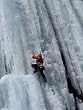 Detail of an Ice Climber in New York's Adirondack Mountains - Dramatic Photographic Print by Brendan Reals