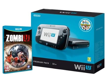 Nintendo WiiU - Consola 32 Gb Premium Pack + Zombiu + Nintendo Land, Color Negro