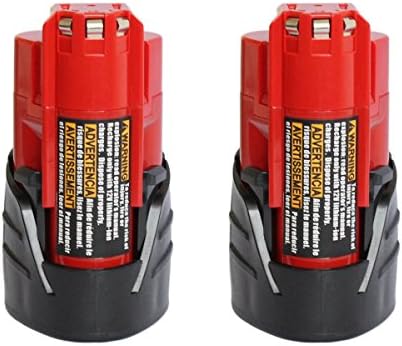 Ohyesbat 12V 2.0 Ah Red Lithium-Ion Battery for Milwaukee M12 48-11-2440 48-11-2402 48-11-2411 XC Cordless Tool Battery Packs (2-Pack)