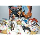 How to Train Your Dragon Set of 12 Figure Cake Toppers / Cupcake Party Favor Decorations with 9 Dragons, Hiccup, Astrid and Some New Charcters!
