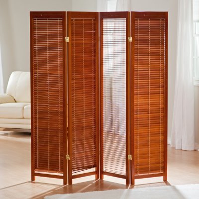 Tranquility Wooden Shutter Screen Room Divider in Honey - CKG007