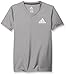 adidas Big Girls' 2-Tone V-neck Climate Tee, Medium Grey Heather, Medium/10-12